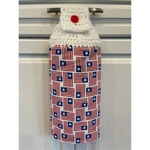 Crochet Top Kitchen Towel- American Flags